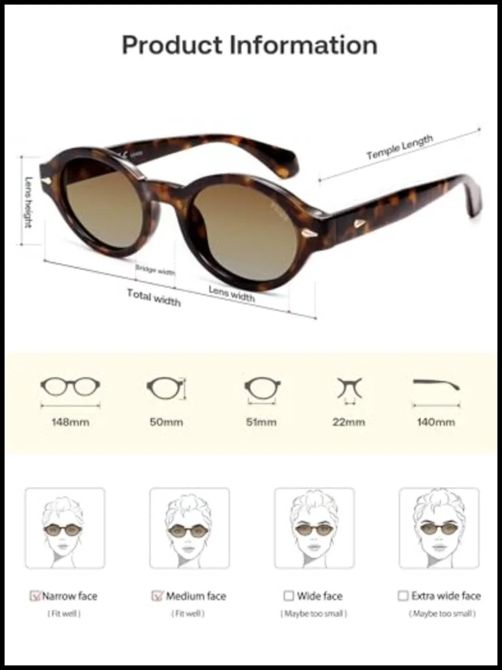 Retro Oval Polarized Sunglasses Women Men Chic Trendy 90s UV Protection